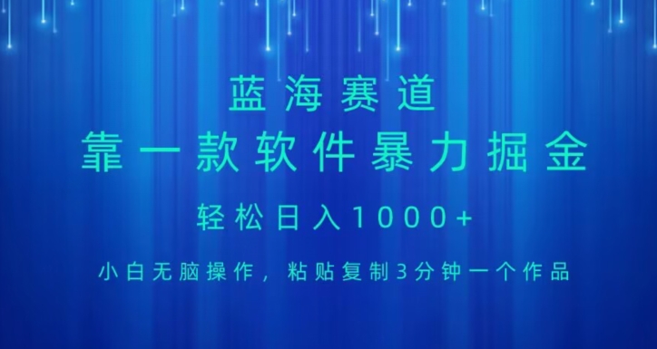蓝海项目，靠一款软件，暴力掘金日入1000+，小白无脑操作