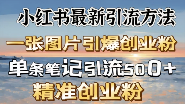 小红书最新引流方法,一张图片引爆创业粉