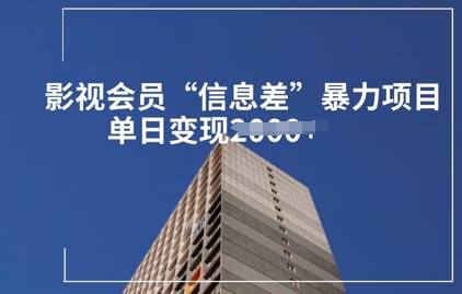 影视会员信息差暴力项目拆解