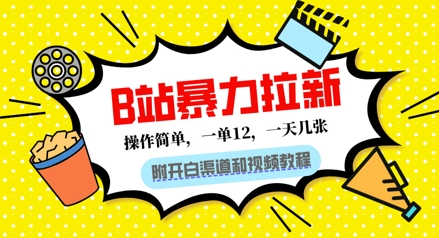 B站暴力拉新：一单12，一天几张，0门槛拉新(附渠道和教程)