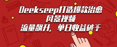 Deekseep制作治愈风景视频爆火出圈，单日收益几张，流量持续飙升