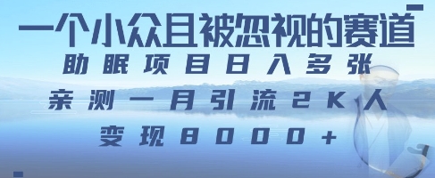 一个被严重低估的赛道,卖助眠教程日入三位数以上