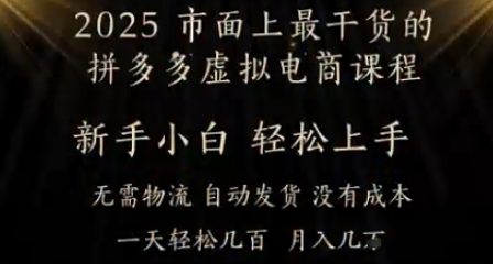 25年最干货的拼多多虚拟电商课程,小白轻松上手,月入过w只是门槛!虚拟电商,如皓月见青天