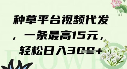 种草平台视频代发，一条最高15元，轻松日入3张