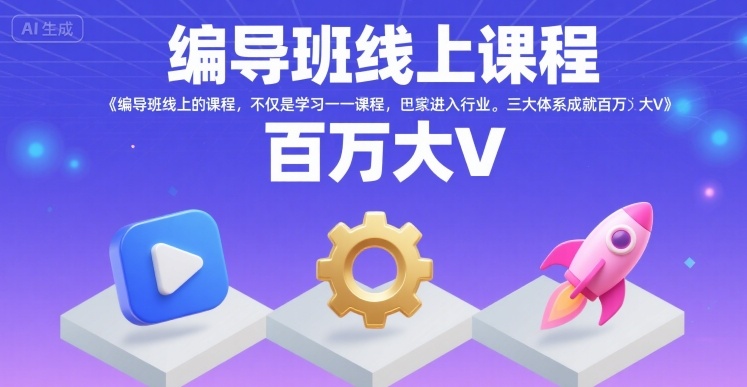 薛辉编导班线上课程，不仅是学习一门课程，更是进入一个行业，三大体系成就百万大V