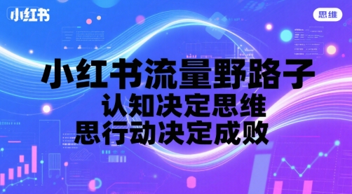 智杰小红书流量野路子，认知决定思维，思维决定行动，行动决定成败