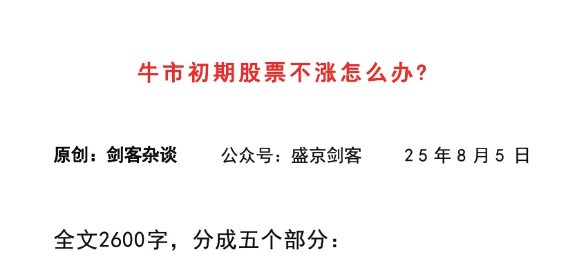 【盛京剑客付费文250805】：牛市初期股票不涨怎么办？