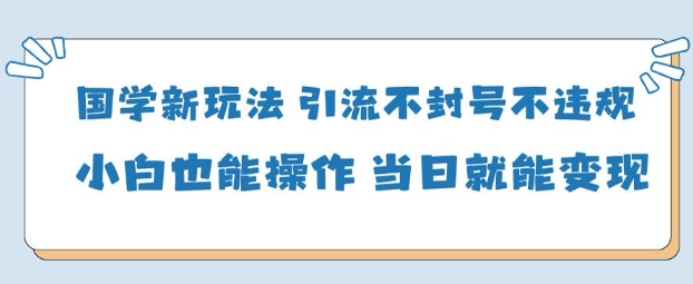 AI国学项目-零基础小白都能轻松上手-当天见收益