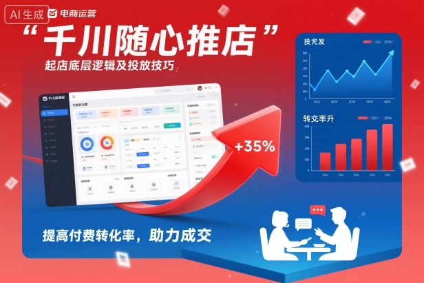 千川随心推起店底层逻辑及投放技巧，提高付费转化率，助力成交