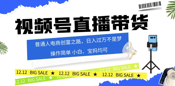 视频号读稿带货,普通人电商创富之路,小白、宝妈均可